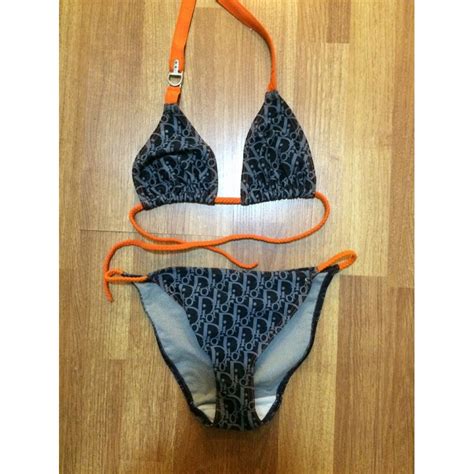 dior bikini blue orange|Dior swimsuit tops.